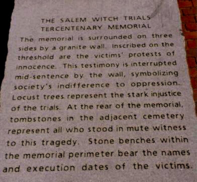 Salem Witch Trials Memorial